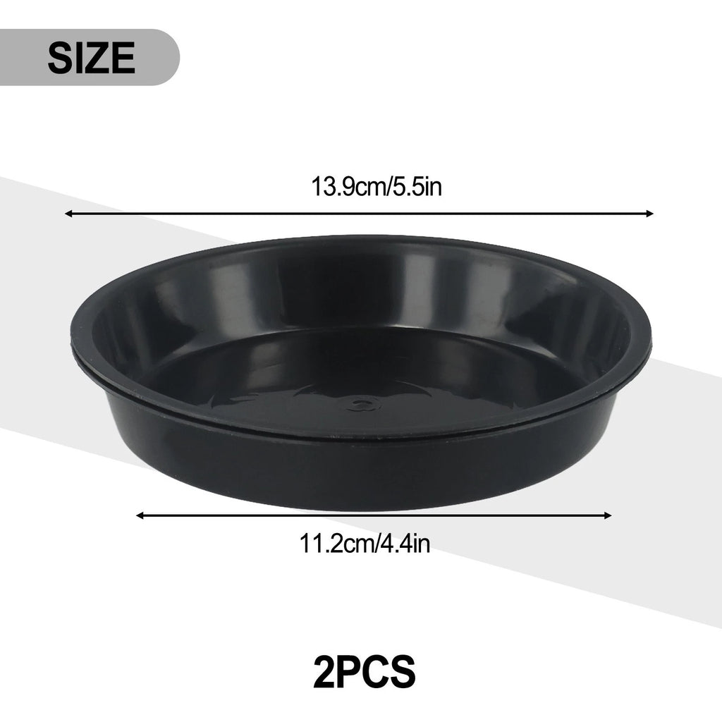 Set of 2 Round Plastic Saucer Plant Trays for Various Sizes (4-10 Inch)