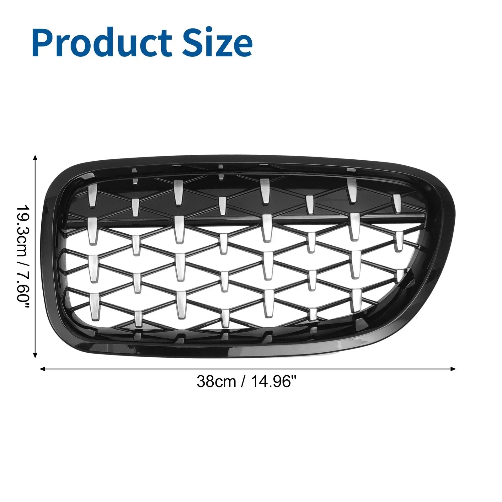 Front Hood Bumper Grille for BMW 528i 535i 550i xDrive F10 Black