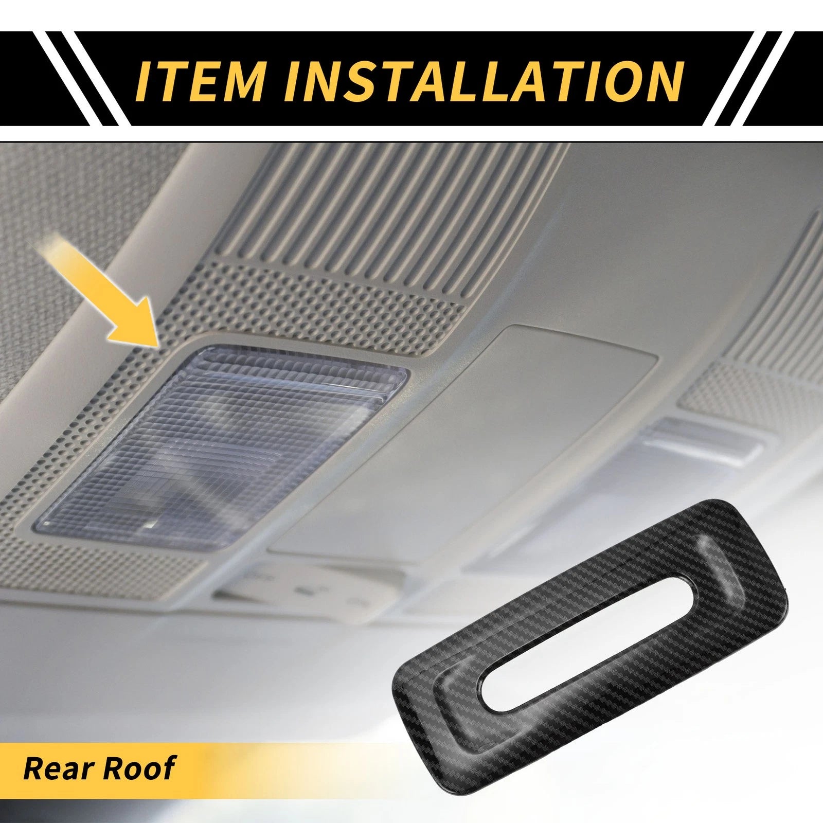 Carbon Fiber Pattern Rear Roof Reading Light Cover for Toyota Tundra (2022–2024)