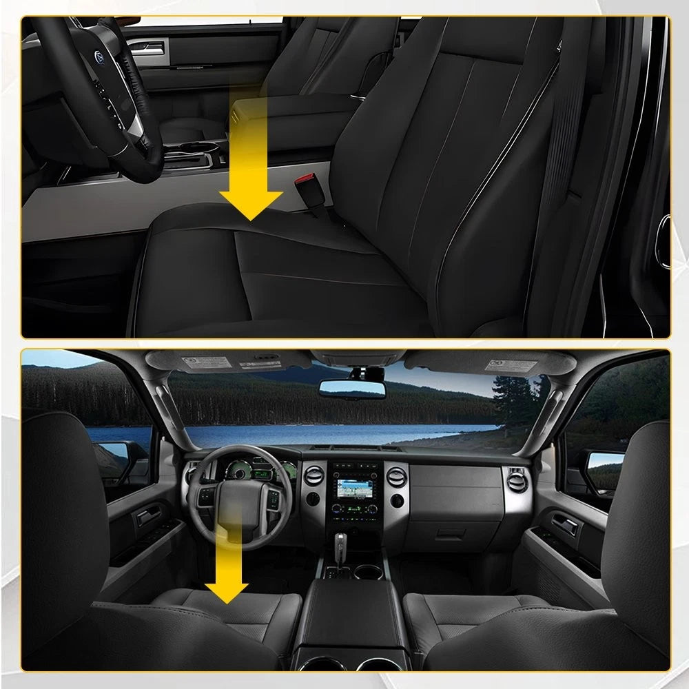 Black Front Driver Bottom Leather Seat Cover for Ford Expedition (2015–2017)