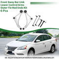 Set of 6 Front Stabilizer Bar Links & Lower Control Arms for Nissan Altima 