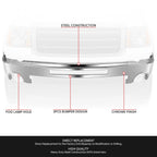 Chrome Front Bumper Face Bar with Fog Light Holes for GMC Sierra 1500 2500 (2007–2013)