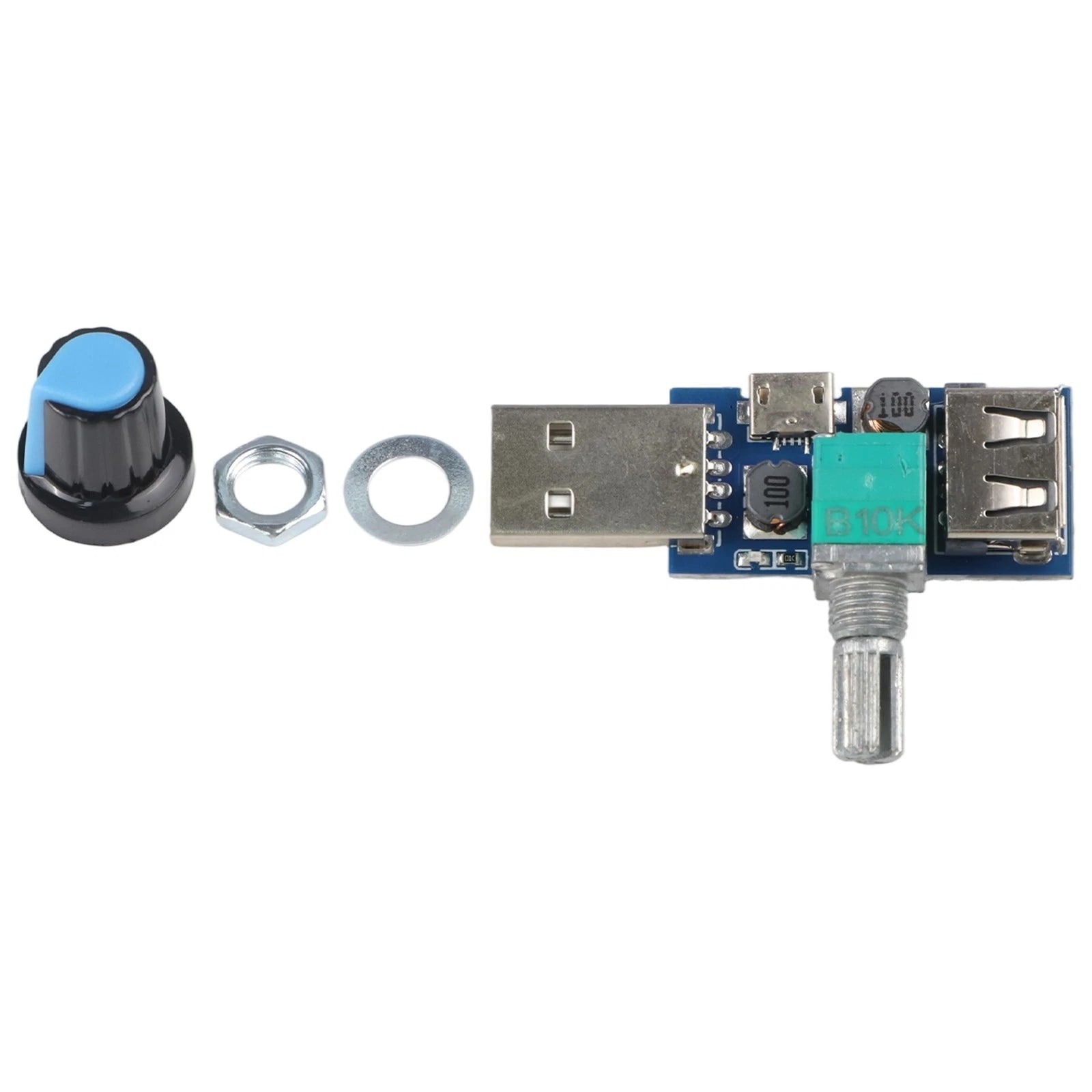 Adjustable USB Fan Driver Module with Knob Control for Universal Use