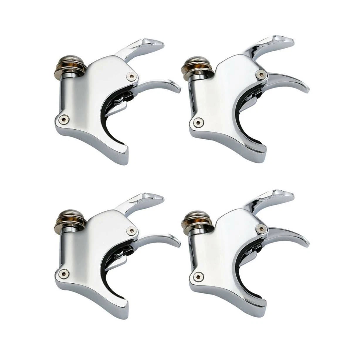 Quick Release Chrome Windshield Clamps for Harley Dyna Sportster (39mm 41mm 49mm)