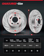 Front Rear Drilled Slotted Brake Rotors Ceramic Pads for Honda Accord (2003–2007)