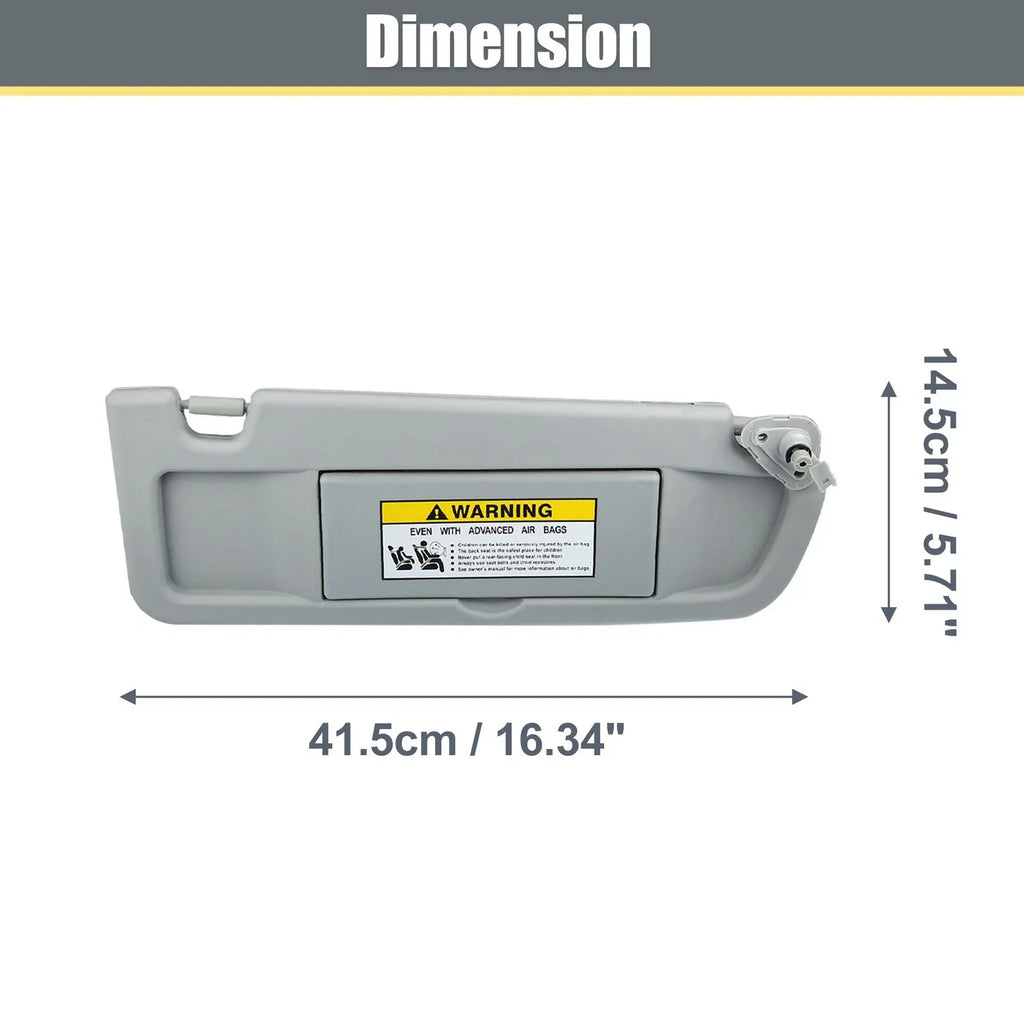 Right Side Sun Visor Replacement for Honda Civic (2006-2011) Gray