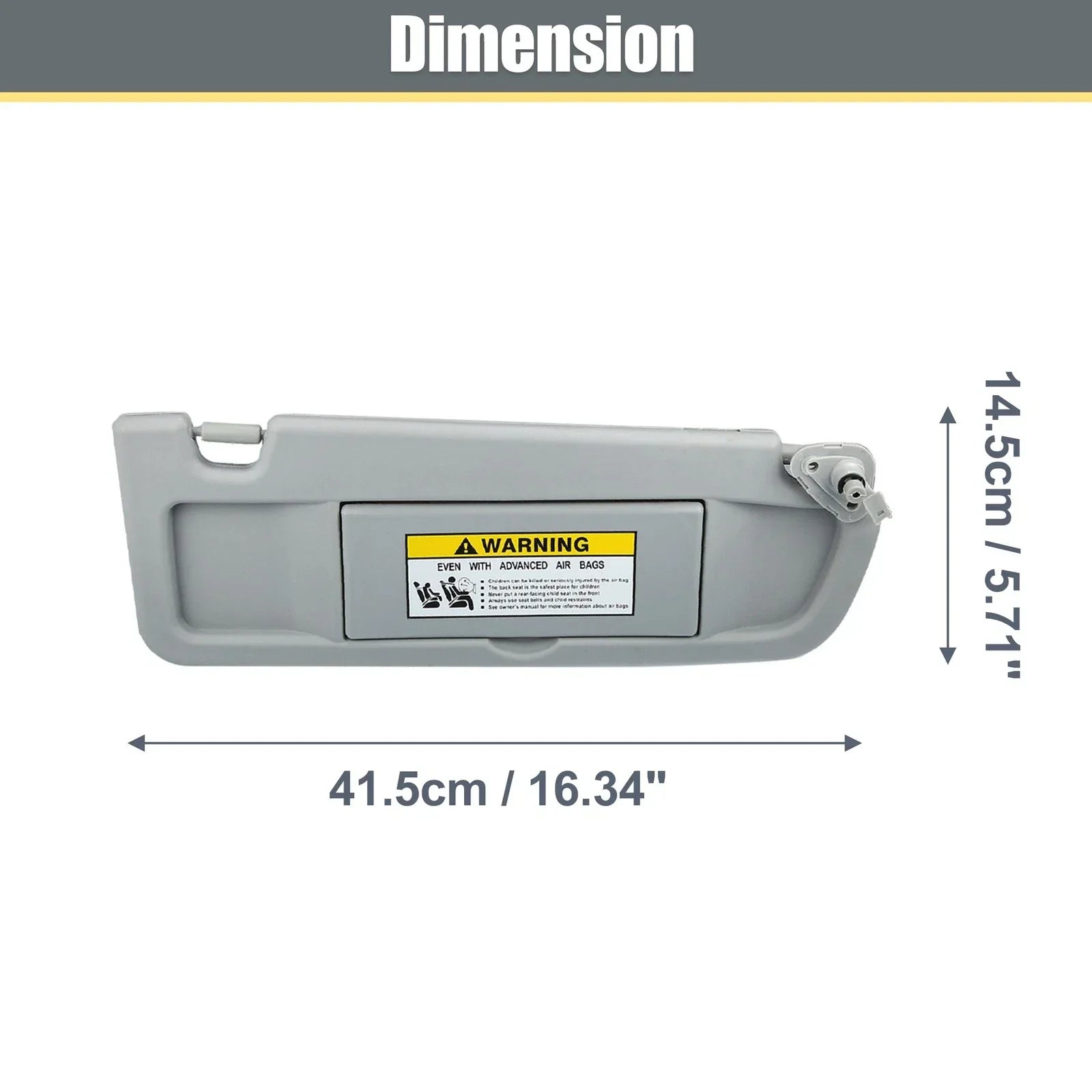 Right Side Sun Visor Replacement for Honda Civic (2006-2011) Gray