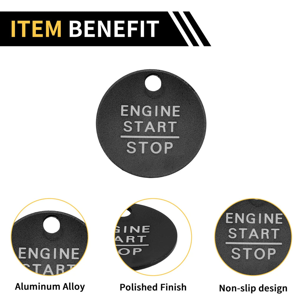 Engine Start Stop Button Switch Knob Cover for Ford F-150 (2016–2021) Black