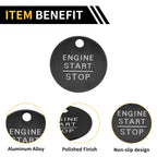 Engine Start Stop Button Switch Knob Cover for Ford F-150 (2016–2021) Black