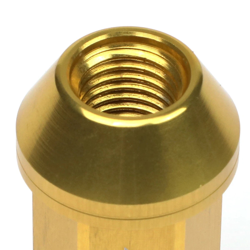 20Pcs J2 7075 Forged Aluminum M12x1.5 Open-End Lug Nut Set w/Adapter Gold for