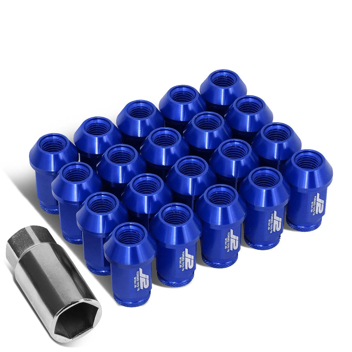 Set of 20 J2 7075 Forged Aluminum Open-End Lug Nuts M12x1.5 for Universal
