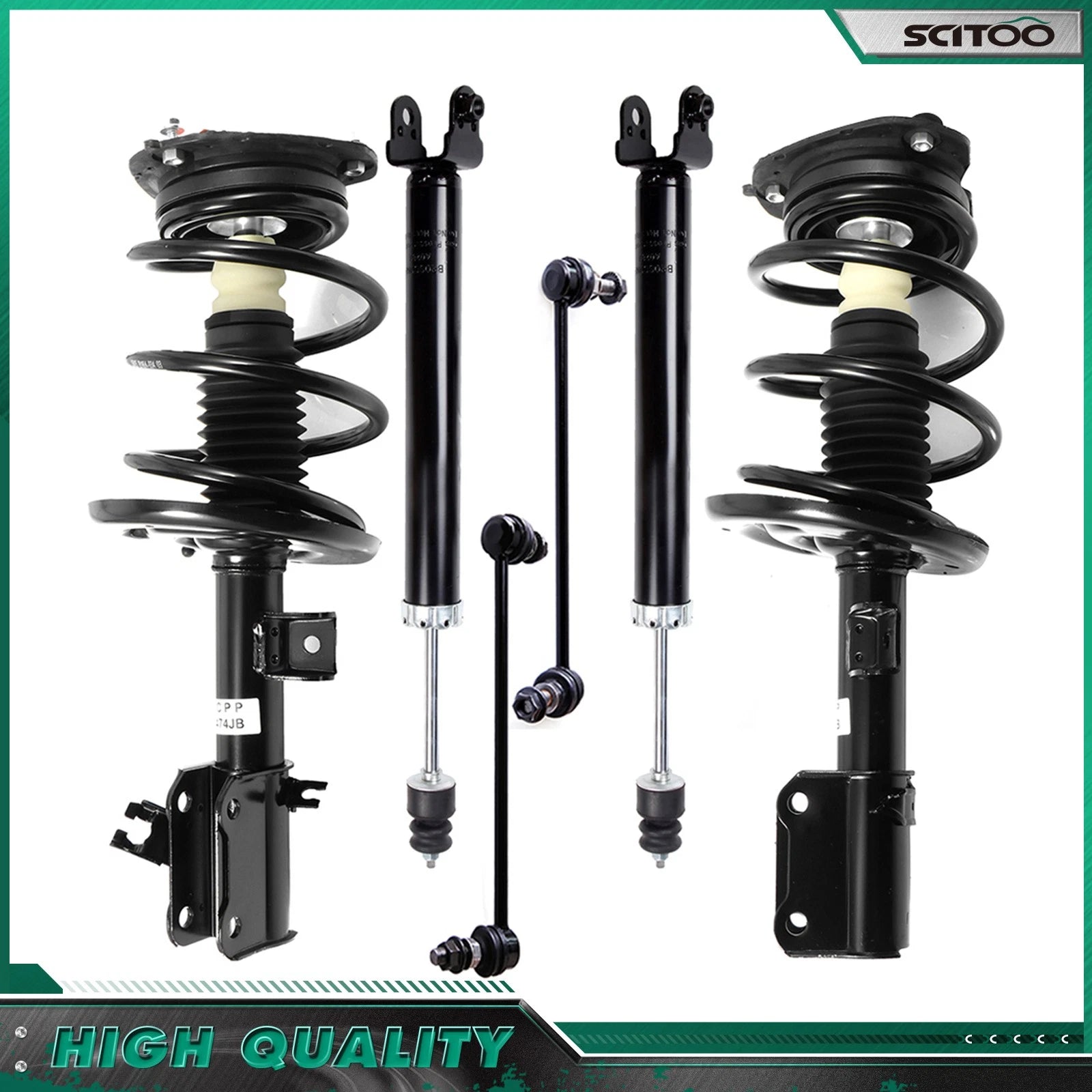 Set of 4 Rear Shocks & Front Quick Complete Struts for Nissan Altima (2007–2012)