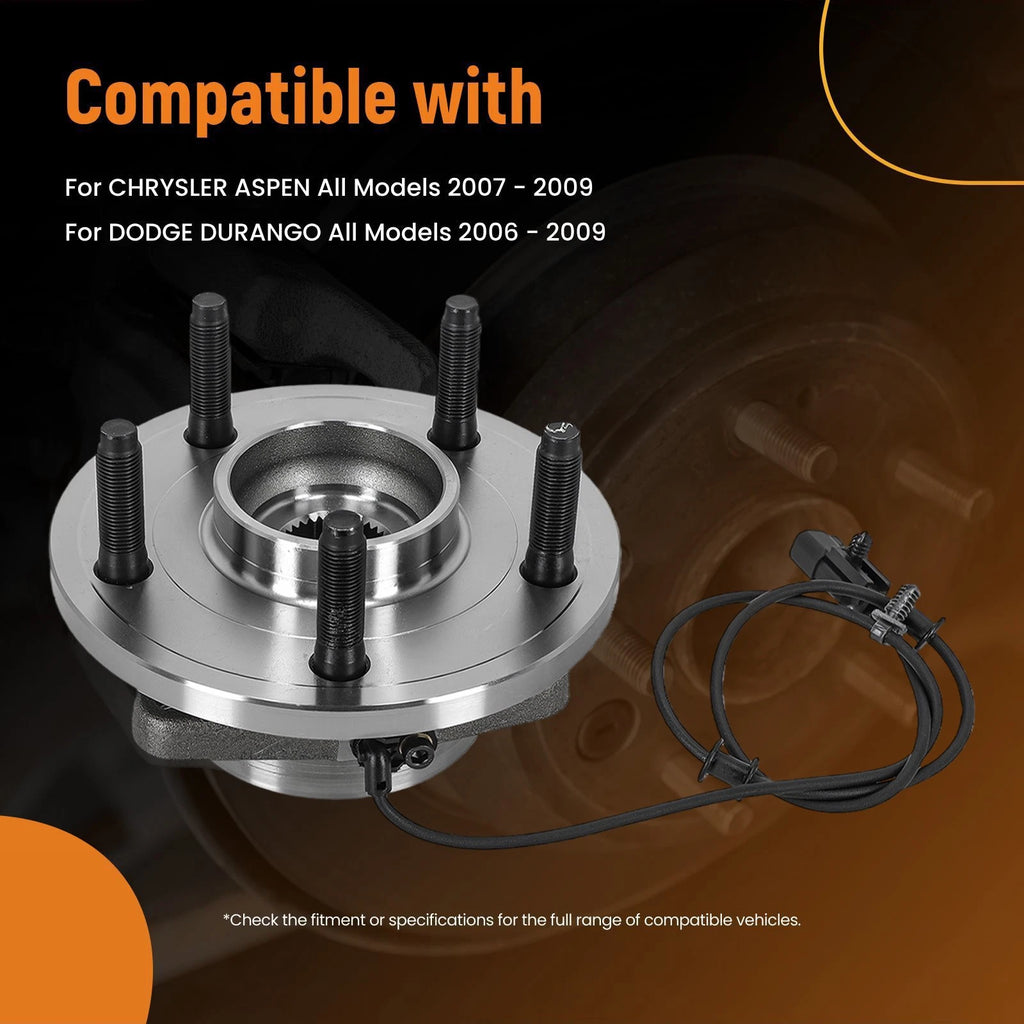 Set of 2 Front Wheel Hubs & Bearings for Dodge Durango (2006-2009)