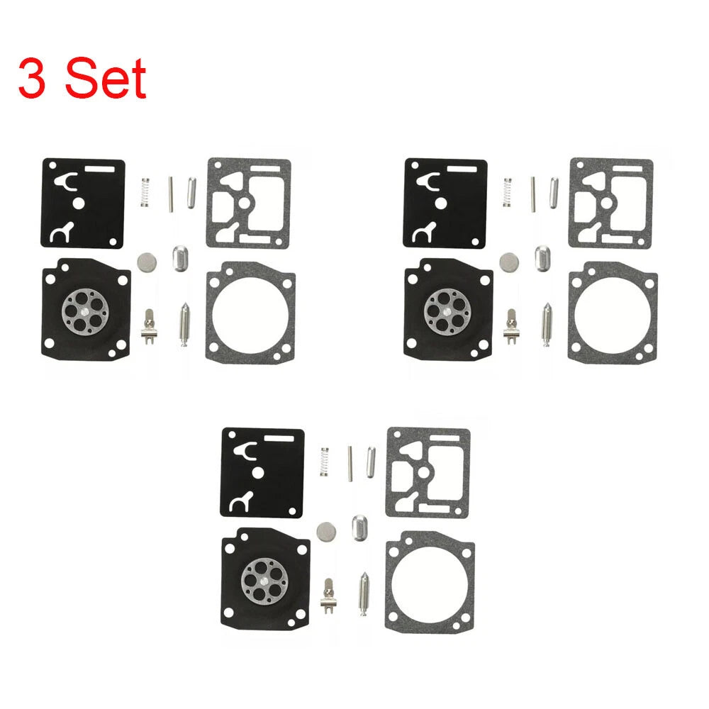 Set of 3 Carburetor Gasket Kit for Husqvarna 340 345 346 350 353 (RB-122, C3EL18)