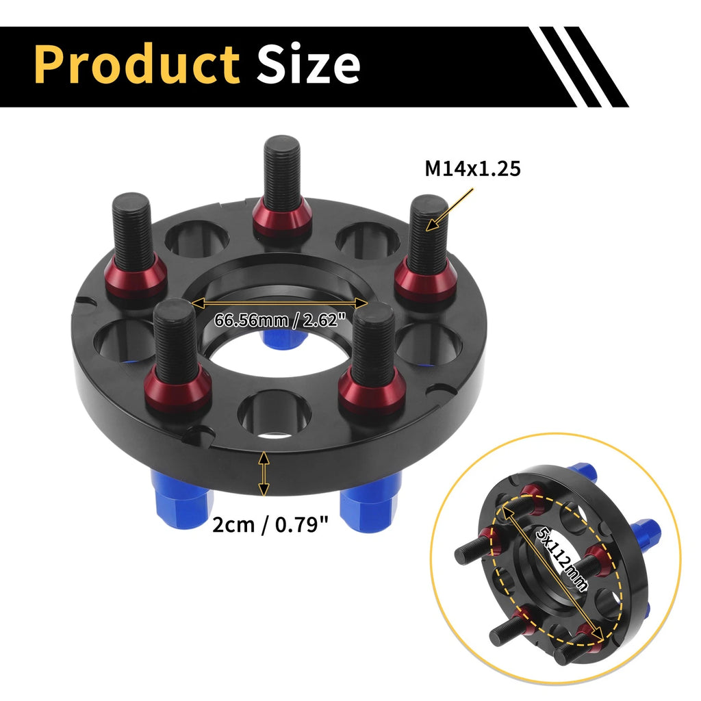 2Pcs Wheel Spacers 5x112mm 66.56mm M14x1.25 for BMW Z4 (2019–2023)