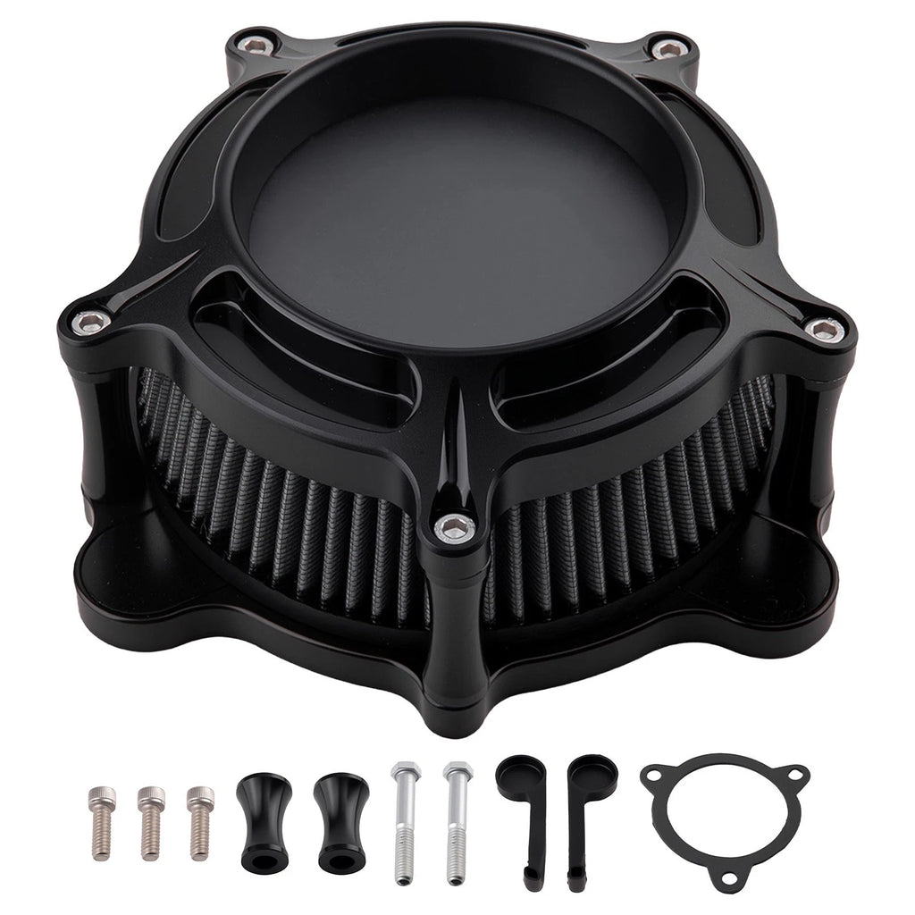 High Flow Air Filter Kit for Harley Road Glide (2008–2016) Black Billet Aluminum