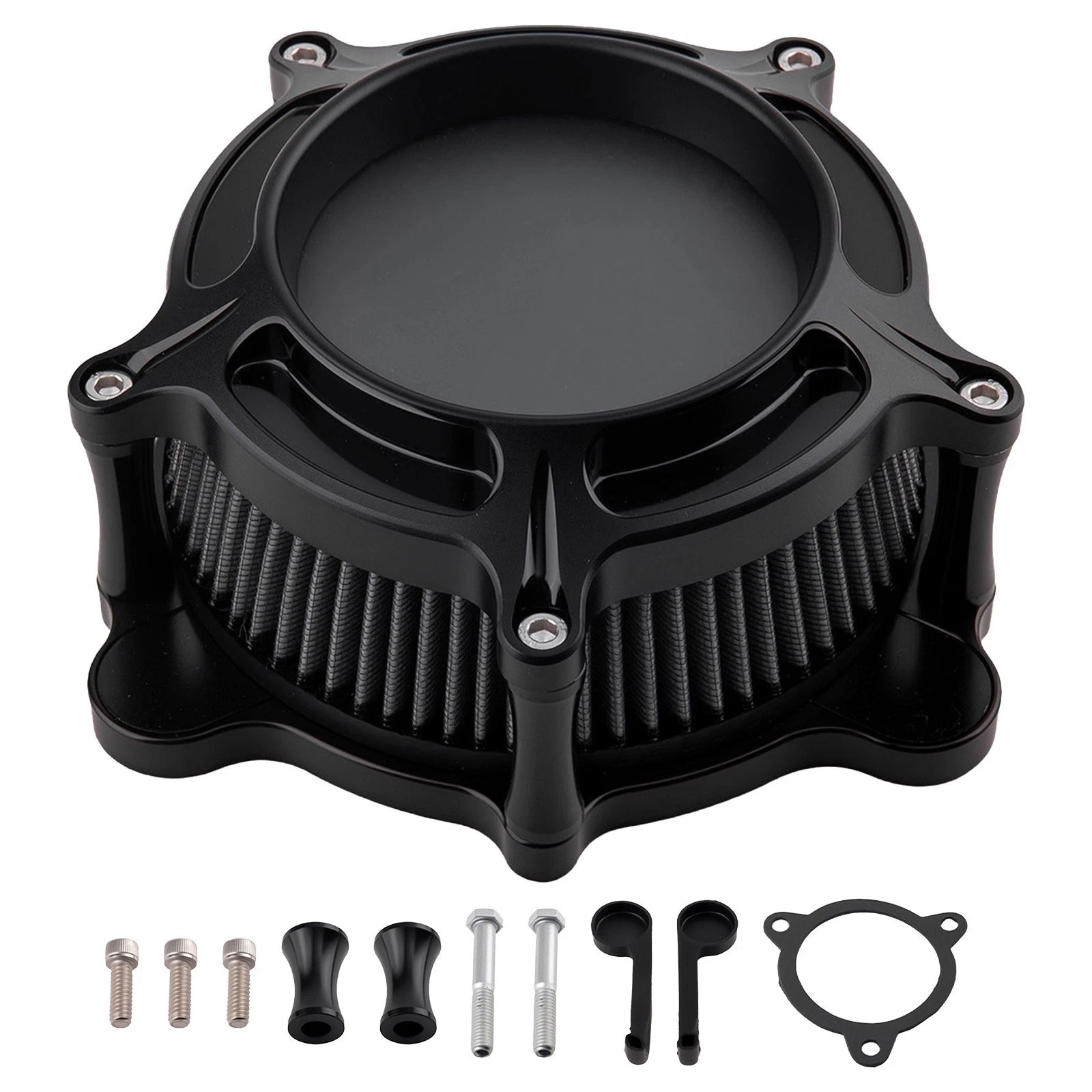 High Flow Air Filter Kit for Harley Road Glide (2008–2016) Black Billet Aluminum