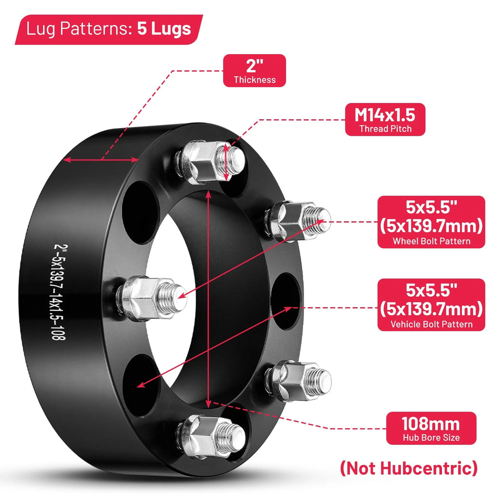 Set of 4 2-Inch Wheel Spacers for RAM 1500 (2012-2018)