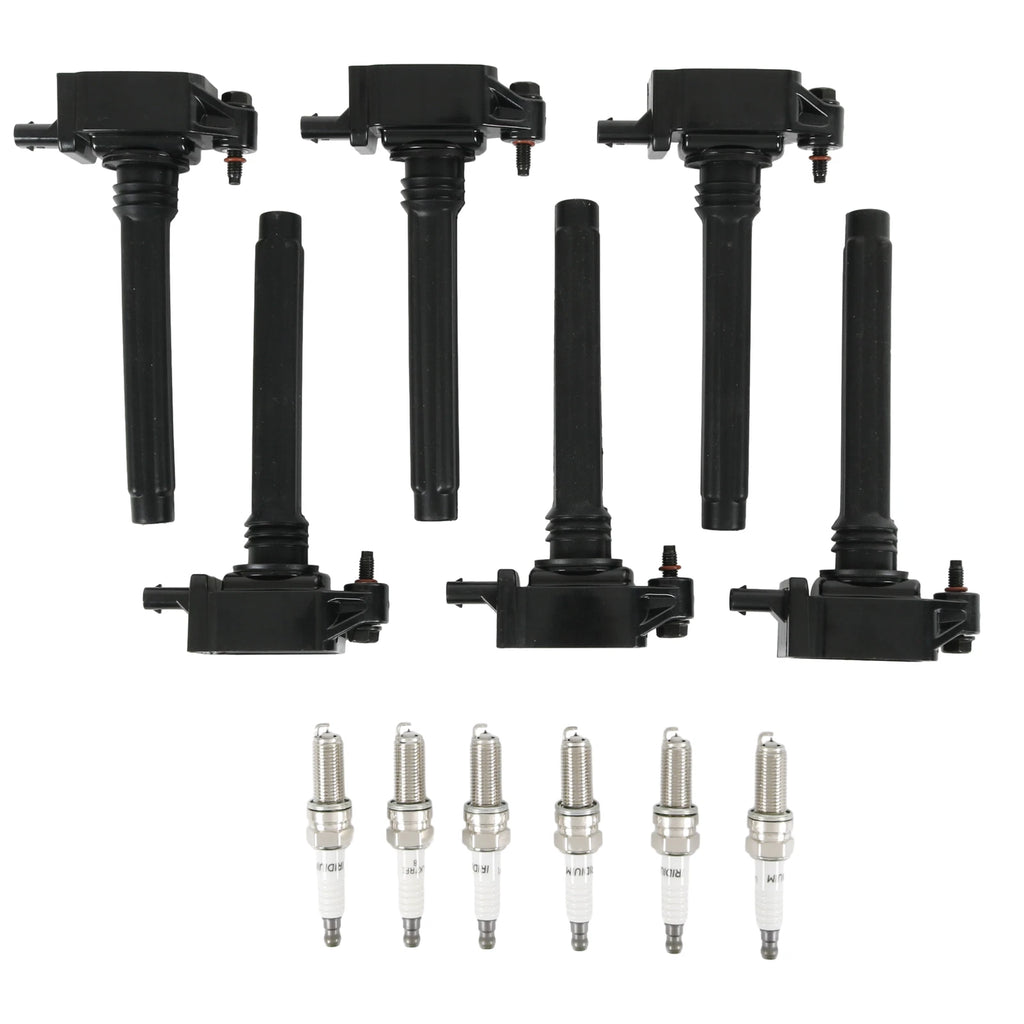 Set of 6 Ignition Coils & Iridium Spark Plugs for Chrysler Jeep Dodge Ram (2011–2021)