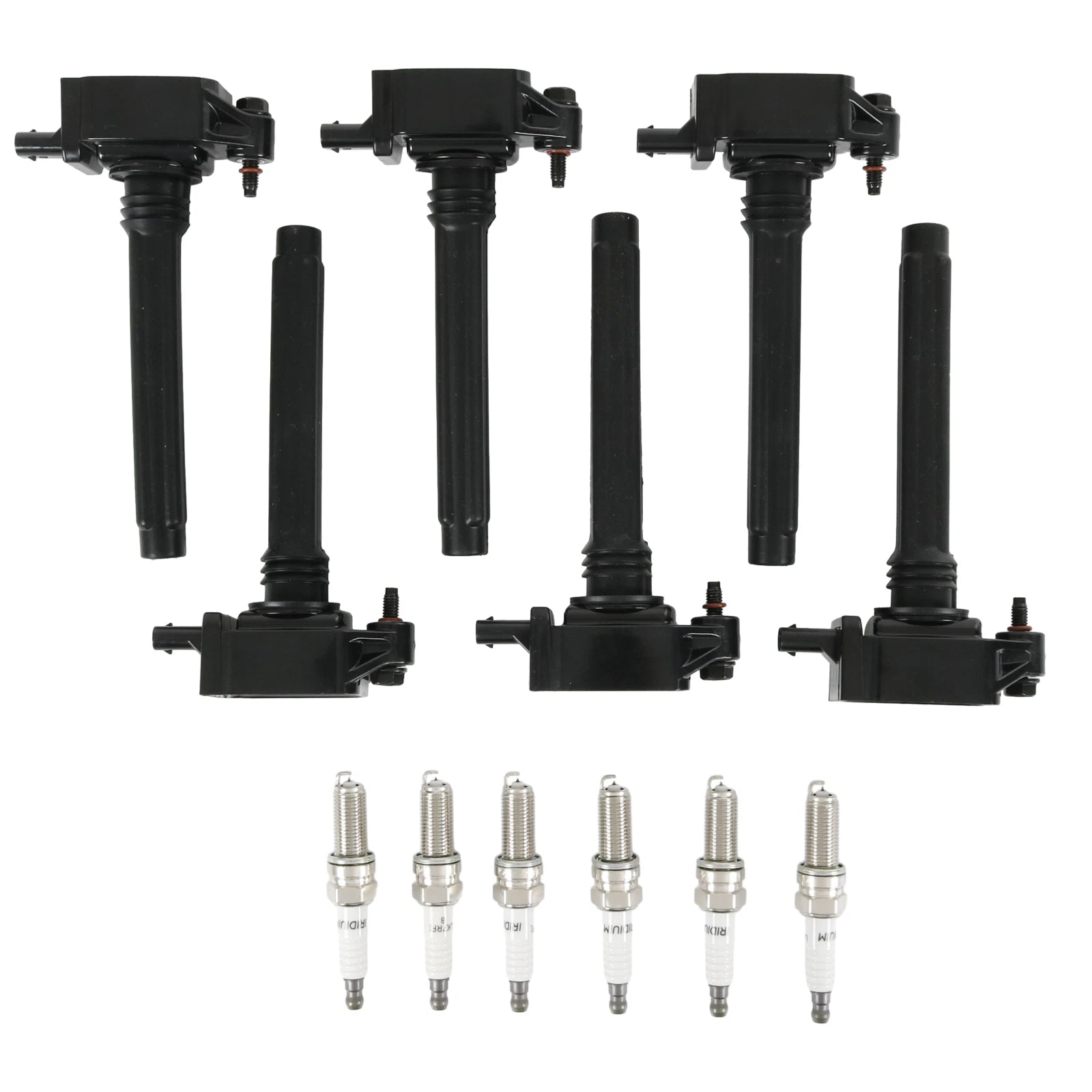 Set of 6 Ignition Coils & Iridium Spark Plugs for Chrysler Jeep Dodge Ram (2011–2021)