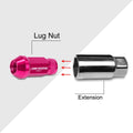 20Pc M12X1.5 Pink JDM Open End Cone Seat Wheel Lug Nuts + 25mm Extension