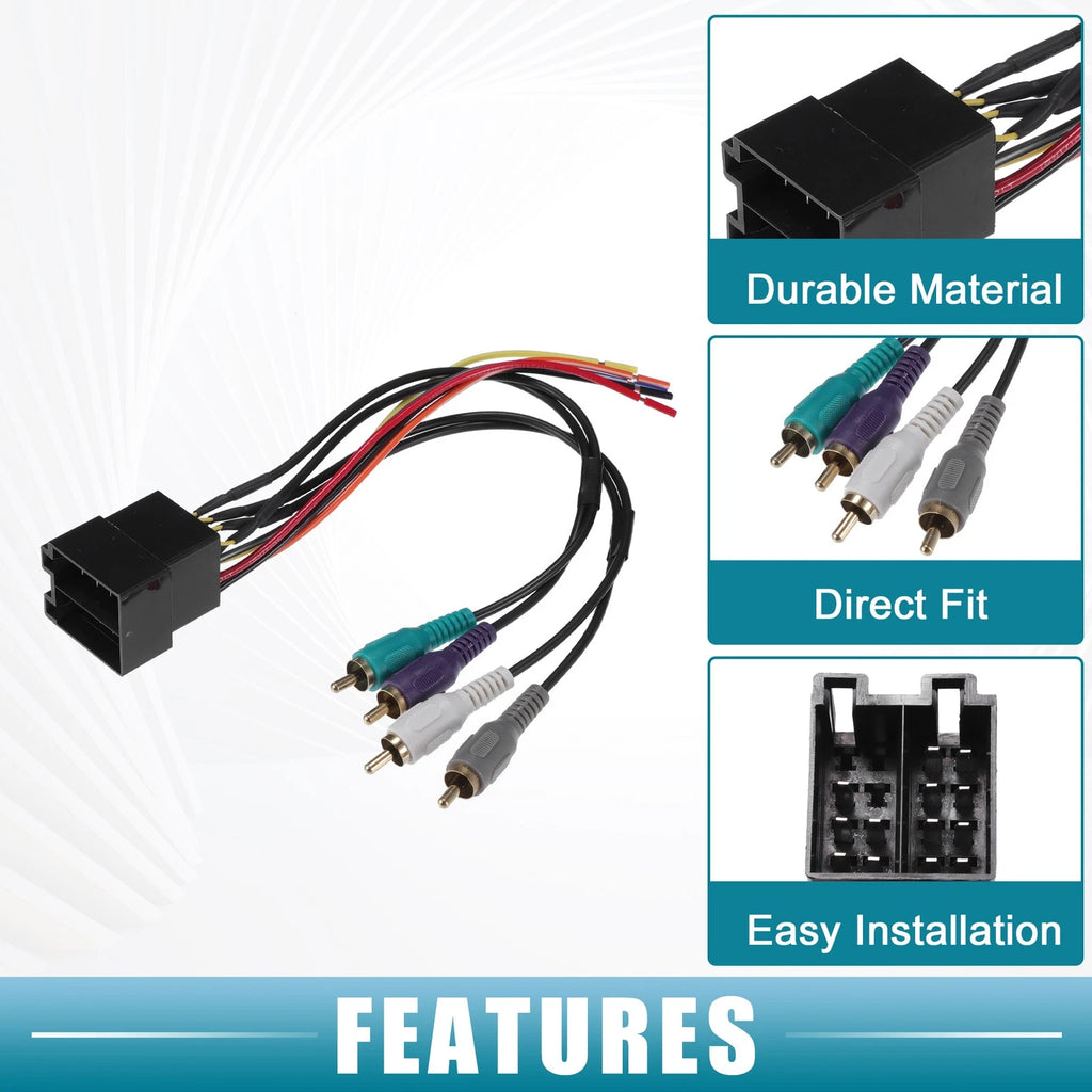 Set of 1 Stereo CD Player Radio Wiring Harness with Antenna Adapter for Land Rover 