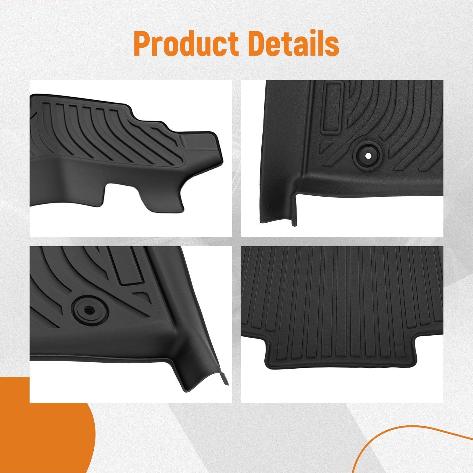 Set of 4 Black TPE Waterproof Floor Mats for Chrysler Town & Country (2008–2016)