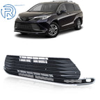 Lower Bumper Grille for Sienna (2021–2023) Dark Black & Silver Trim