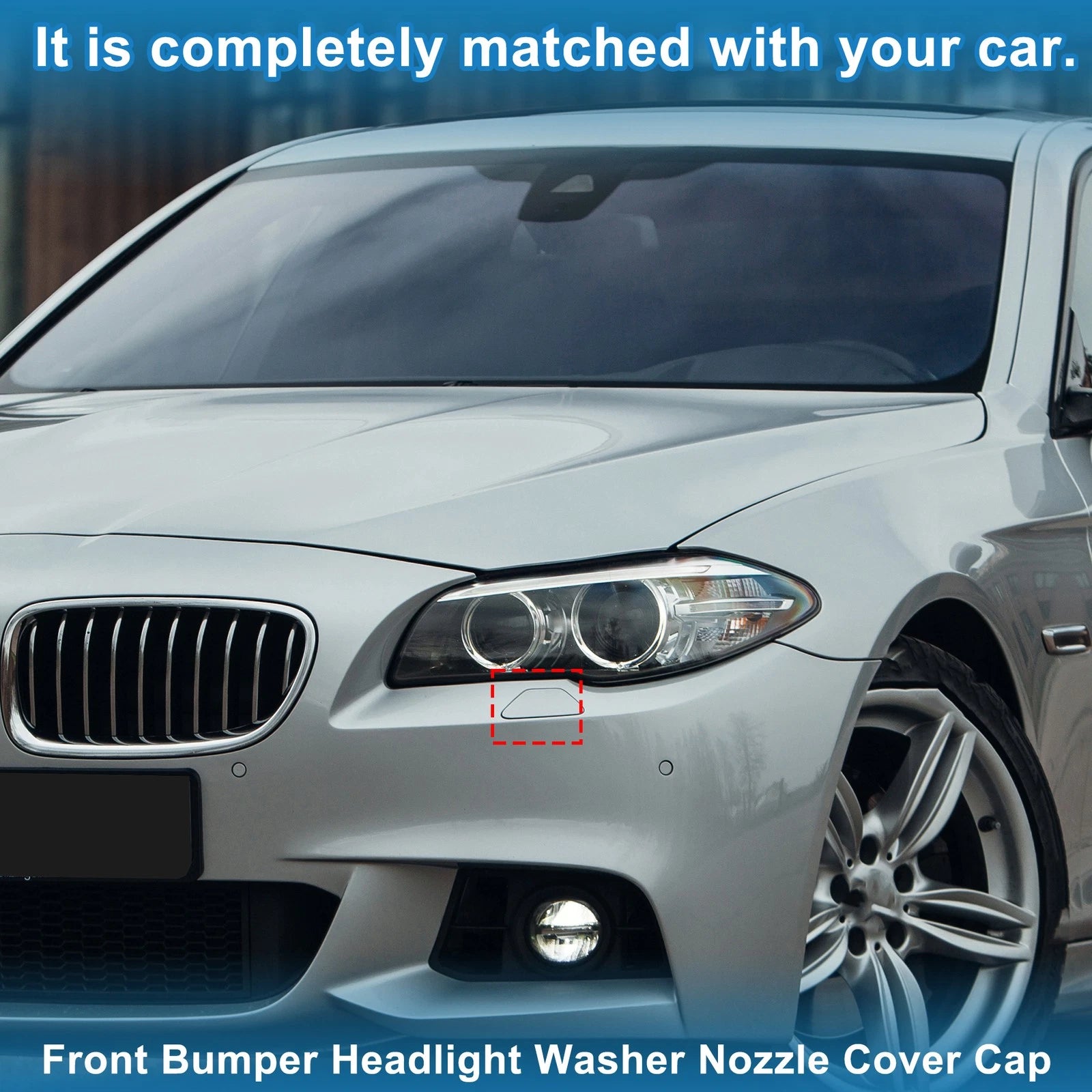 Front Left Washer Nozzle Cover Cap No. 51118048679 for BMW 528i (2011–2016) Dark Blue