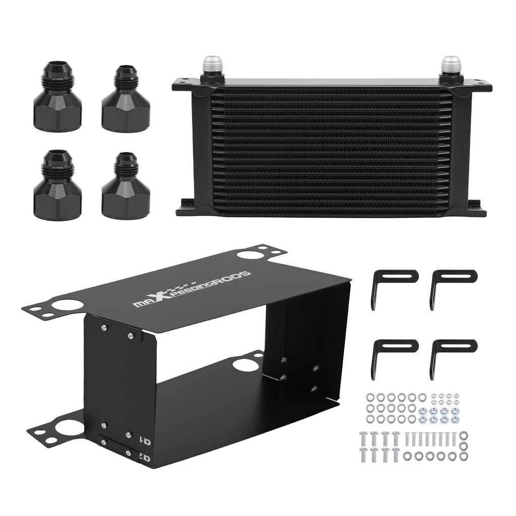 19 Row Transmission Cooler for Universal Applications (Aluminum, Black, 10AN)