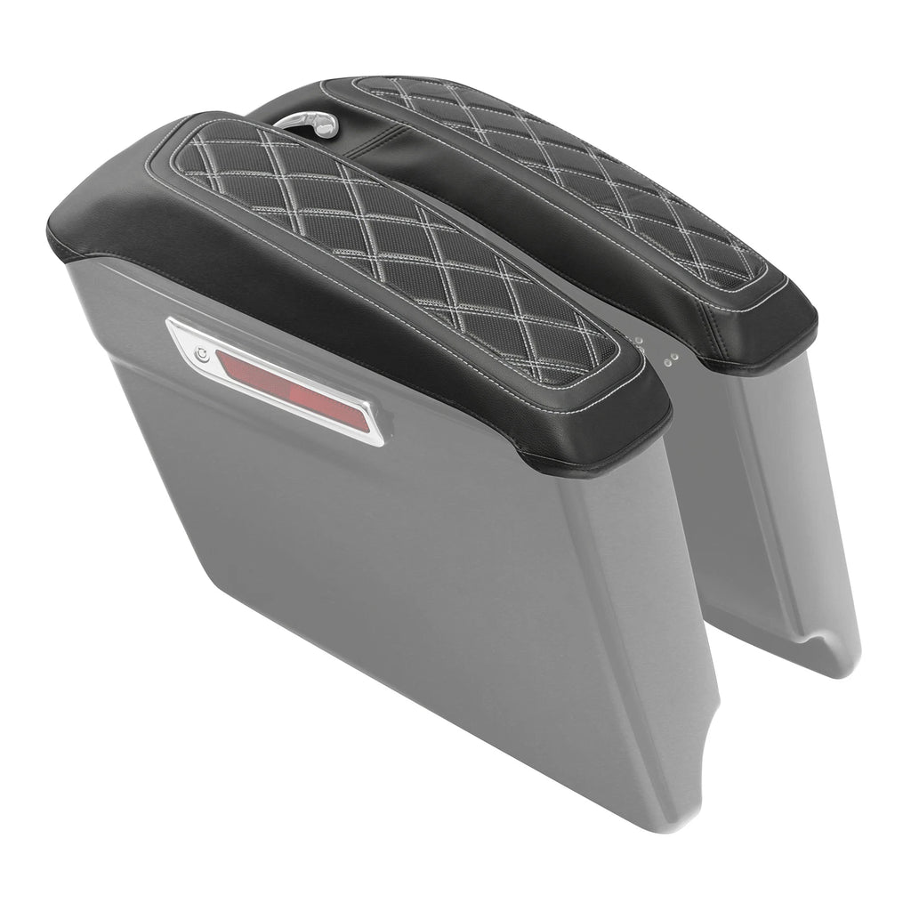 Saddlebag Lids Covers for Harley Touring Road King (2014–2023) Black White