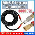 3/8" x 50ft Hot Water Pressure Washer Hose for Pressure Washers