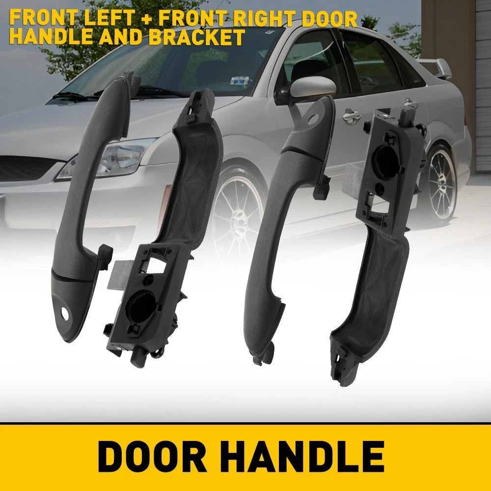 Exterior Front Door Handle w/ Bracket for Ford Focus (2000–2007) LH + RH