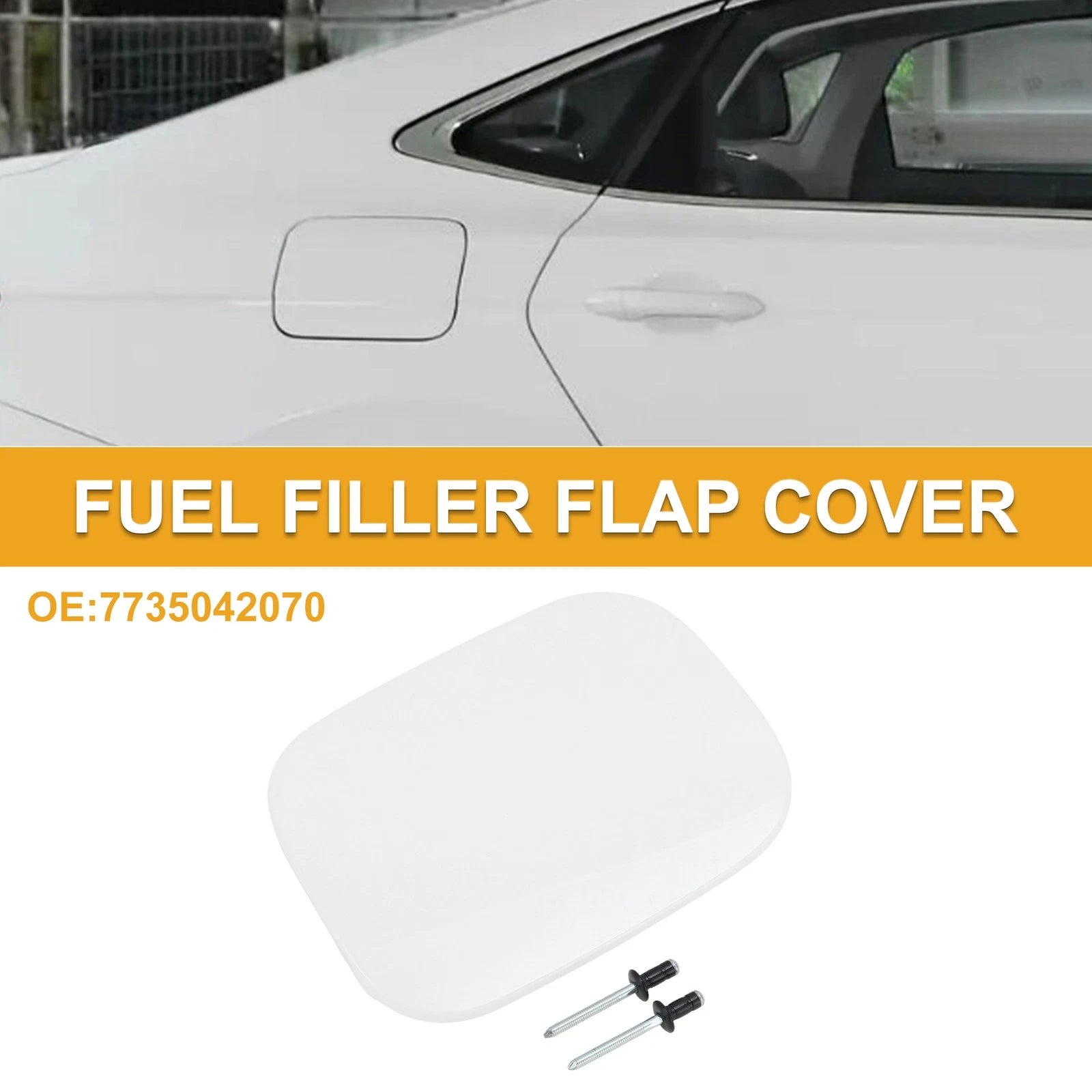 Fuel Tank Door Cap for Toyota RAV4 (2006–2012) No. 77350-42070 White Metal