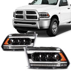 LED Headlights Assembly Pair for Dodge Ram 1500 2500 3500 (2009–2018)