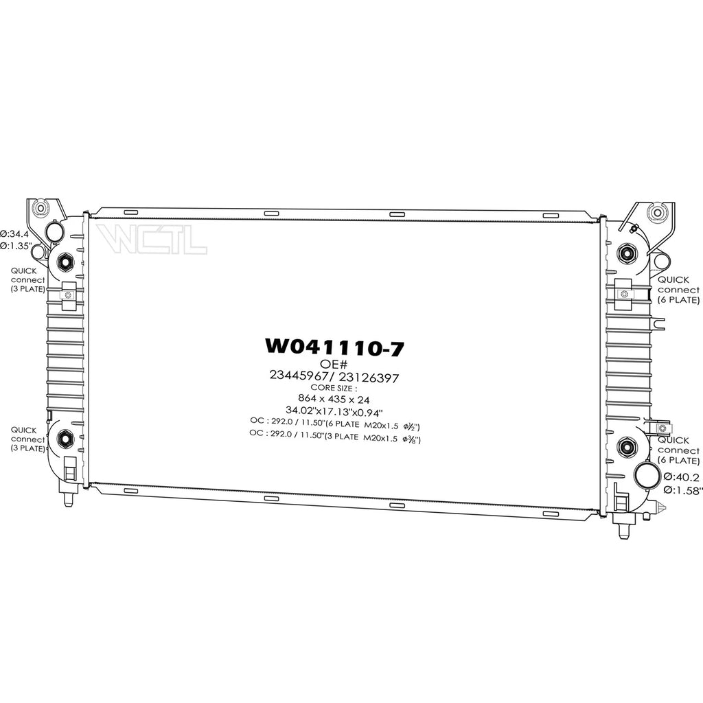 Replacement Radiator Plastic Aluminum for Toyota Hilux (2005–2015)