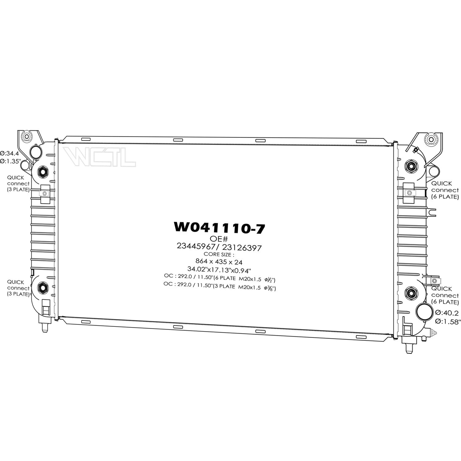 Replacement Radiator Plastic Aluminum for Toyota Hilux (2005–2015)