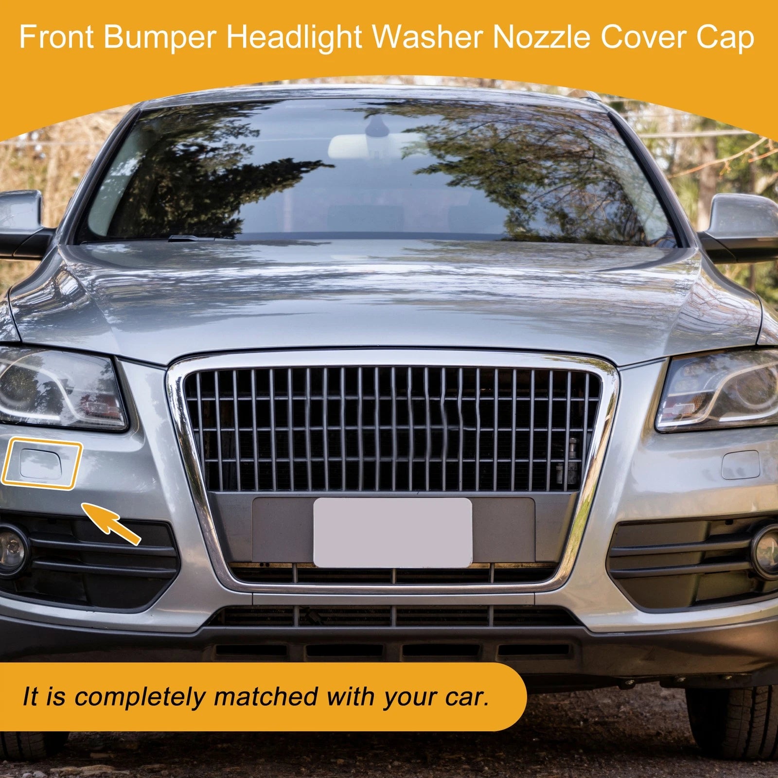 Front Right Washer Nozzle Cover Cap for Audi Q5 (2013–2017) 1 Pc, Silver Tone