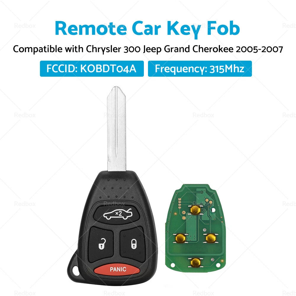 Remote Car Key Fob KOBDT04A for Chrysler 300 Jeep Grand Cherokee (2005–2007)