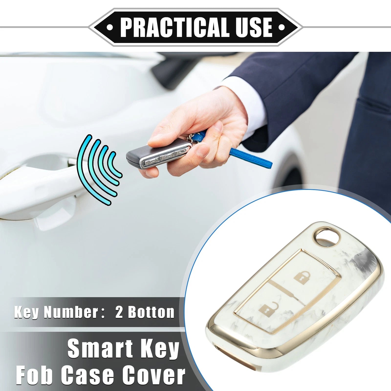 2X Smart Key Fob Case Cover for Nissan Rogue Frontier (2014–2023) TPU Gray