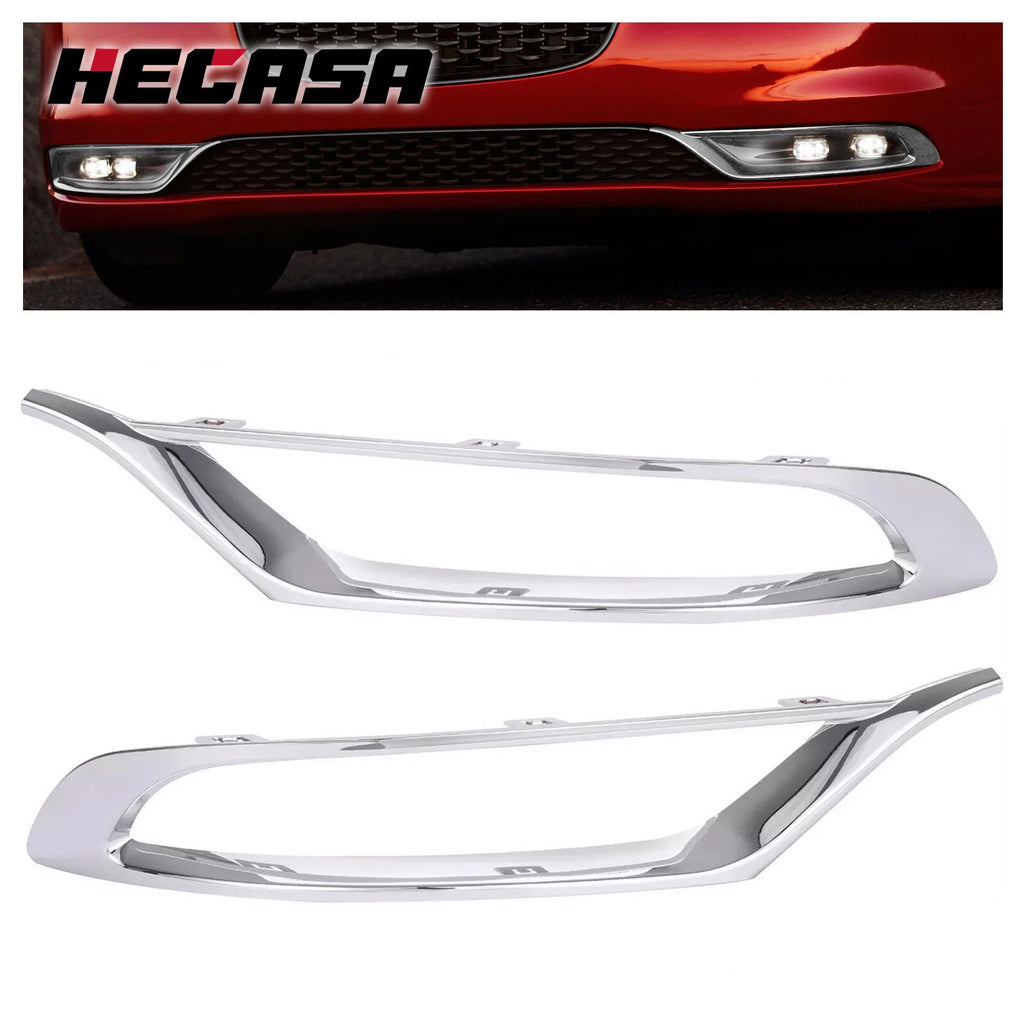 Pair Chrome Fog Light Cover Trim Bezels for Chrysler 300 (2015–2024)