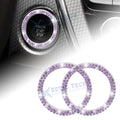 2PCS Sparkly Purple Diamond Engine Start Button Sticker for Girls Women (—)