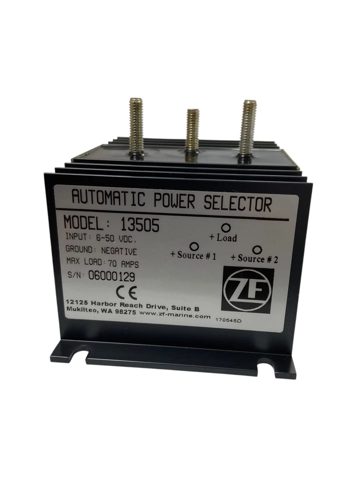 Automatic Power Selector 6-50 VDC 70 Amps for ZF Marine 13505
