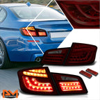 3D LED Streak Tail Light for BMW 5-Series F10 (2011–2013) Smoked/Red