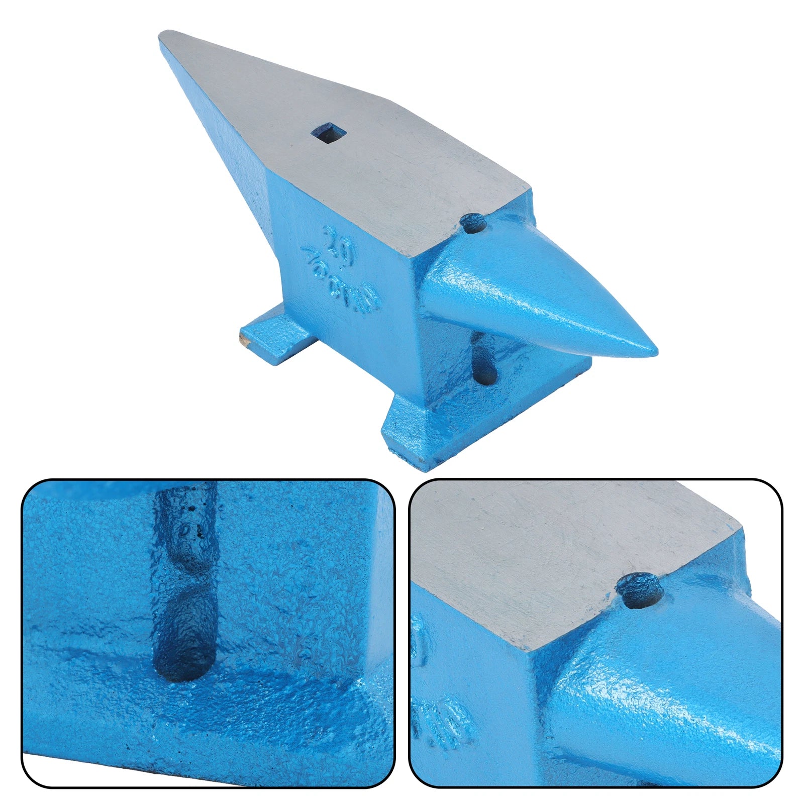 Double Horn Anvil for Blacksmithing Tools (44Lb Steel)