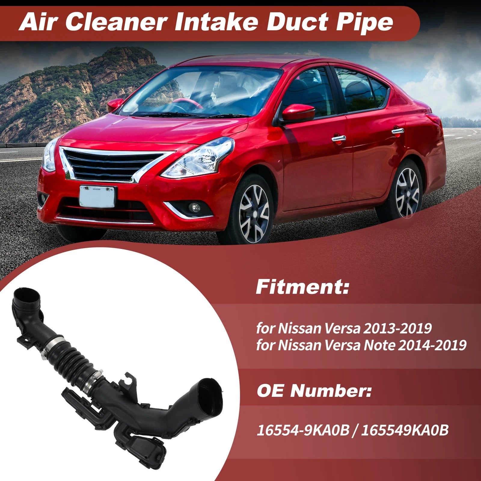 Air Intake Hose for Nissan Versa/Versa Note (2013–2019) No. 16554-9KA0B Rubber