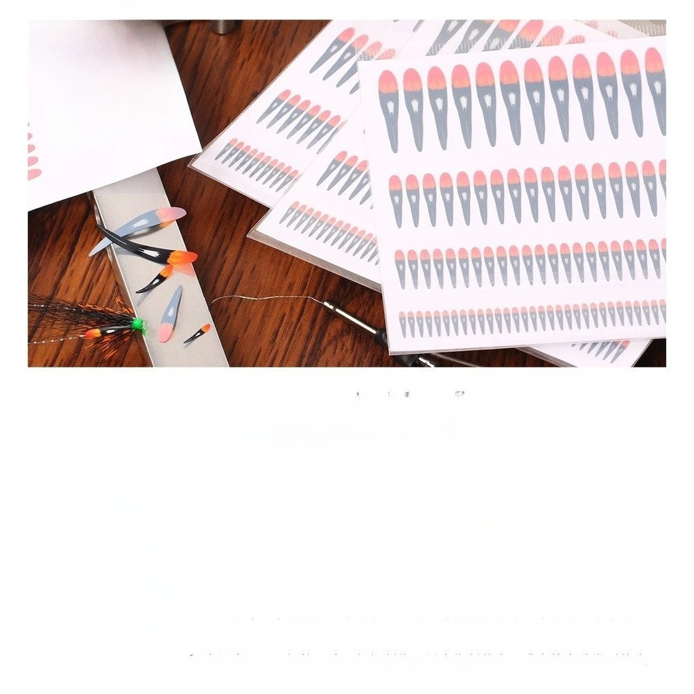 Jungle Cock Feather Stickers Red Black EVA for Fly Tying (Dry Nymph)