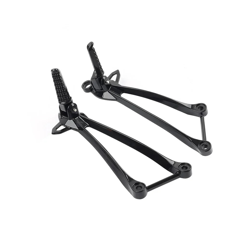 Black Rear Passenger Footpegs Bracket for Kawasaki Ninja ZX6R ZX10R (09-24)