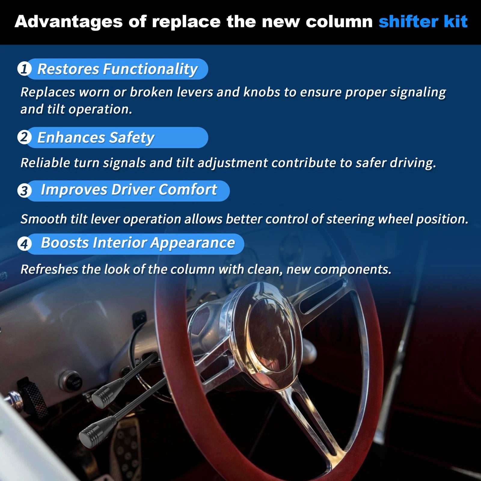 Column Shifter Turn Signal Tilt Lever Flasher Knob for Chevy GMC (1967–1994)