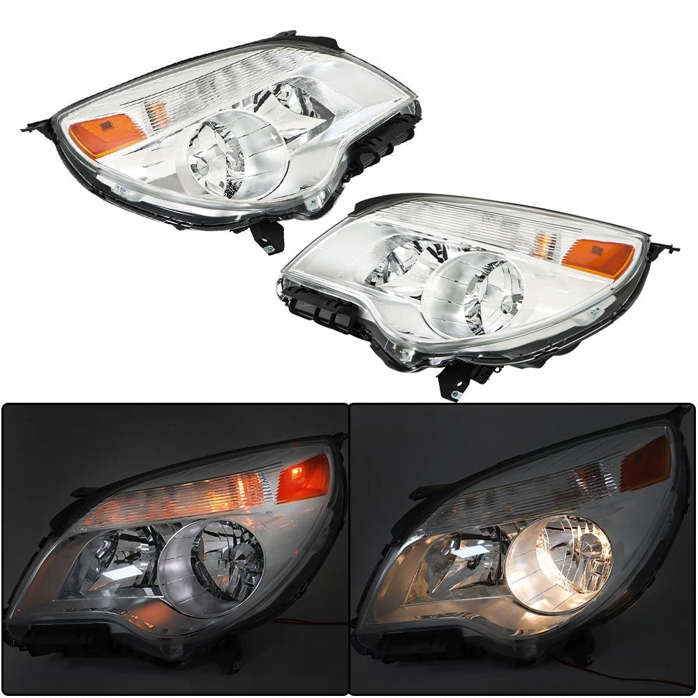 Headlight Assembly for Chevy Equinox (2011–2015) Halogen Driver & Passenger